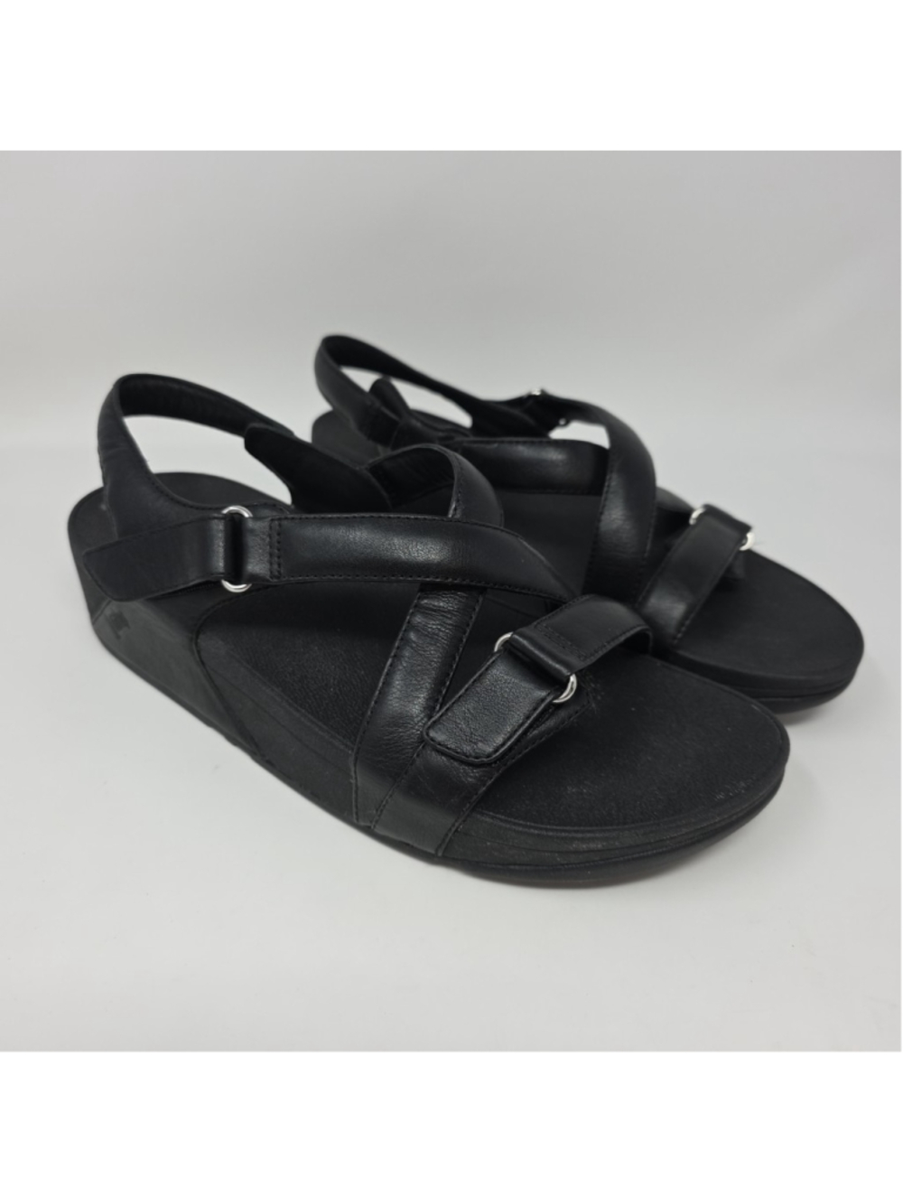 FitFlop Sandals Womens Size 8 Black Lulu Back Strap Comfort Adjustable